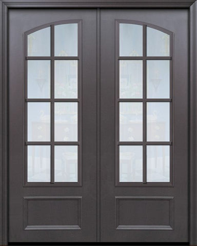 WDMA 64x96 Door (5ft4in by 8ft) French 96in ThermaPlus Steel 8 Lite Arch Lite SDL Double Door 1