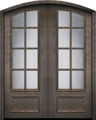 WDMA 64x96 Door (5ft4in by 8ft) Patio 96in ThermaPlus Steel 8 Lite Arch Top Arch Lite SDL Double Door 1