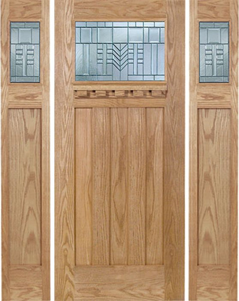 WDMA 66x80 Door (5ft6in by 6ft8in) Exterior Oak Biltmore Single Door/2side w/ C Glass 1