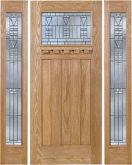 WDMA 66x80 Door (5ft6in by 6ft8in) Exterior Oak Biltmore Single Door/2 Full-lite side w/ B Glass 1
