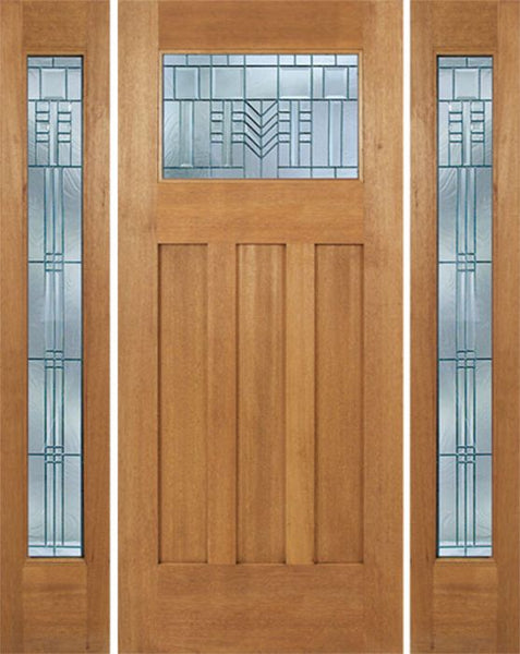 WDMA 66x80 Door (5ft6in by 6ft8in) Exterior Mahogany Biltmore Single Door/2 Full-lite side w/ C Glass 1