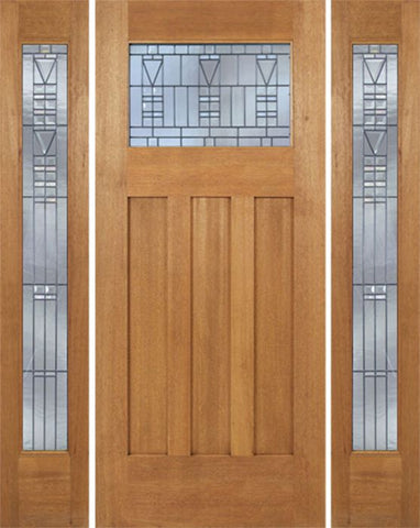 WDMA 66x80 Door (5ft6in by 6ft8in) Exterior Mahogany Biltmore Single Door/2 Full-lite side w/ B Glass 1