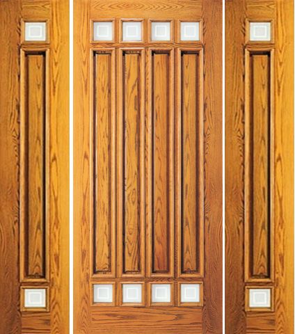 WDMA 66x80 Door (5ft6in by 6ft8in) Exterior Mahogany 8 Lite Entry Two Side lights Door 1