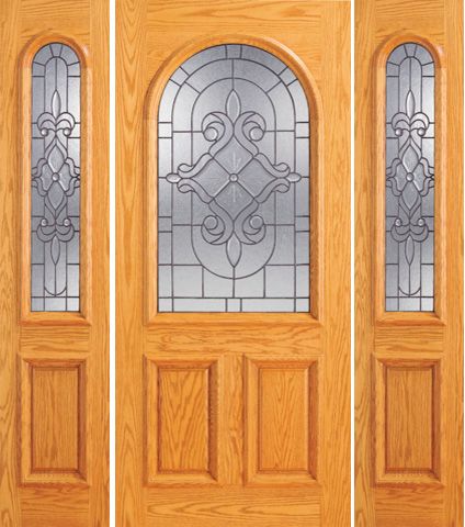 WDMA 66x80 Door (5ft6in by 6ft8in) Exterior Mahogany Radius Li External Two Side lights Door 1