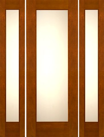 WDMA 66x96 Door (5ft6in by 8ft) French Mahogany 2-1/4in Thick Door Sidelights Low-E Matte Glass 1