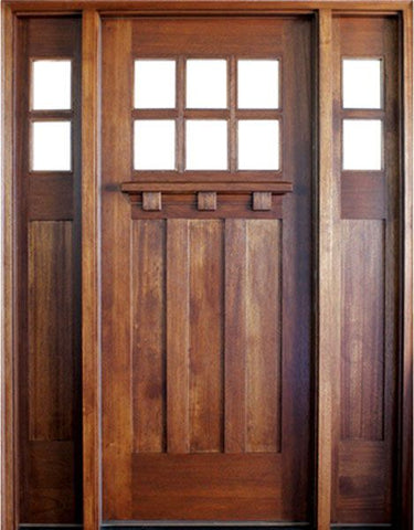 WDMA 66x96 Door (5ft6in by 8ft) Exterior Swing Mahogany Tuscany 6 Lite Single Door/2Sidelight 1