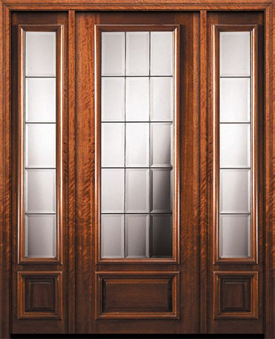 WDMA 66x96 Door (5ft6in by 8ft) Exterior Mahogany 42in x 96in 3/4 Lite French Door /2side 1