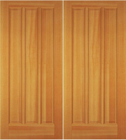 WDMA 68x78 Door (5ft8in by 6ft6in) Exterior Swing Cherry Wood 3 Panel Double Door 1