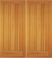 WDMA 68x78 Door (5ft8in by 6ft6in) Exterior Swing Cherry Wood 3 Panel Double Door 1