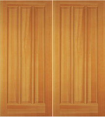WDMA 68x78 Door (5ft8in by 6ft6in) Exterior Swing Cherry Wood 3 Panel Double Door 1