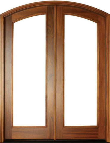WDMA 68x78 Door (5ft8in by 6ft6in) Patio Mahogany Full View 1 Lite Impact Double Door/Arch Top 1-3/4 Thick 1