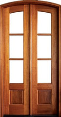 WDMA 68x78 Door (5ft8in by 6ft6in) Patio Mahogany Saxony TDL Double Door/Arch Top Tiffany 2