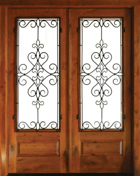 WDMA 68x78 Door (5ft8in by 6ft6in) Exterior Knotty Alder Oconee Gilford Double Door 1