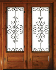 WDMA 68x78 Door (5ft8in by 6ft6in) Exterior Knotty Alder Oconee Gilford Double Door 1