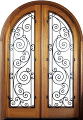 WDMA 68x78 Door (5ft8in by 6ft6in) Exterior Mahogany Charleston Ansonborough Double/Round Top 1