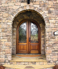 WDMA 68x78 Door (5ft8in by 6ft6in) Exterior Mahogany Pinehurst Ansonborough Double/Round Top 2