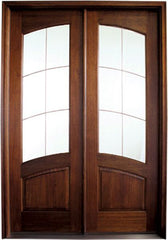 WDMA 68x78 Door (5ft8in by 6ft6in) Exterior Mahogany Aberdeen Leaded 6LT Double 1
