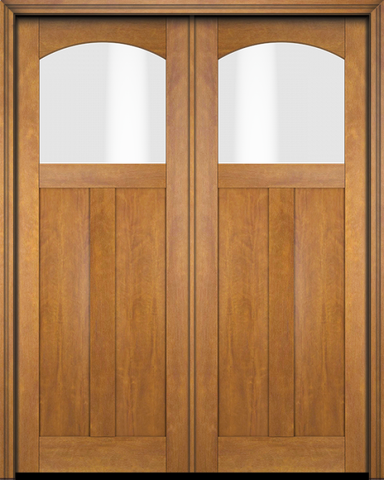 WDMA 68x78 Door (5ft8in by 6ft6in) Interior Swing Mahogany Arch Lite 2 Panel Craftsman Exterior or Double Door 1