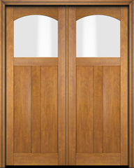 WDMA 68x78 Door (5ft8in by 6ft6in) Interior Swing Mahogany Arch Lite 2 Panel Craftsman Exterior or Double Door 1