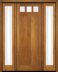 WDMA 68x78 Door (5ft8in by 6ft6in) Exterior Swing Mahogany Top View Lite Craftsman 2 Panel Two Sidelight or Interior Single Door 1