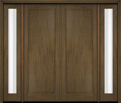 WDMA 68x78 Door (5ft8in by 6ft6in) Exterior Swing Mahogany Full Raised Panel Solid Double Entry Door Sidelights 3