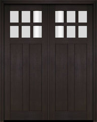 WDMA 68x78 Door (5ft8in by 6ft6in) Interior Swing Mahogany 6 Lite Craftsman Exterior or Double Door 2