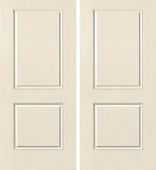 WDMA 68x80 Door (5ft8in by 6ft8in) Exterior Smooth 2 Panel Square Top Star Double Door 1