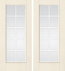 WDMA 68x80 Door (5ft8in by 6ft8in) French Smooth F-Grille Colonial 10 Lite Star Double Door 1
