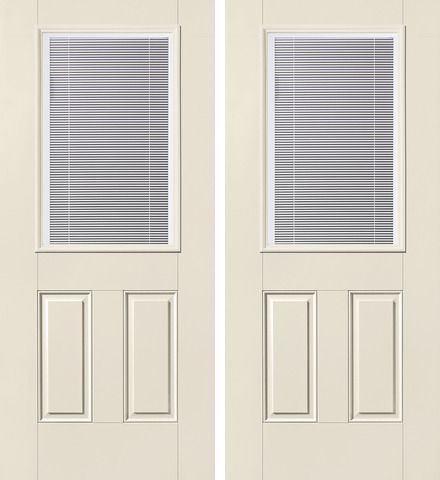 WDMA 68x80 Door (5ft8in by 6ft8in) Exterior Smooth Raise/Tilt Half Lite 2 Panel Star Double Door 1