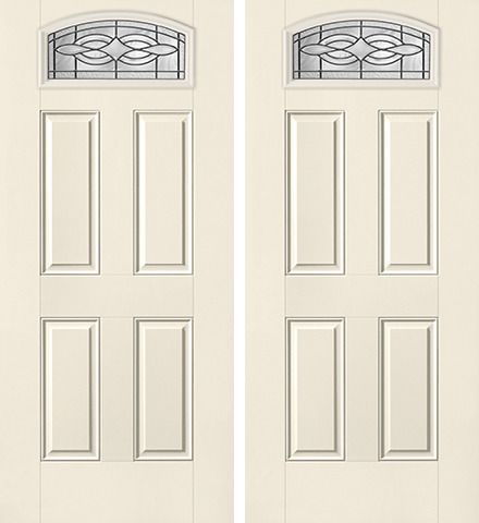 WDMA 68x80 Door (5ft8in by 6ft8in) Exterior Smooth Wellesley Camber Top Lite 4 Panel Star Double Door 1