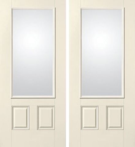 WDMA 68x80 Door (5ft8in by 6ft8in) French Smooth Satin Etch 3/4 Lite 2 Panel Star Double Door  1