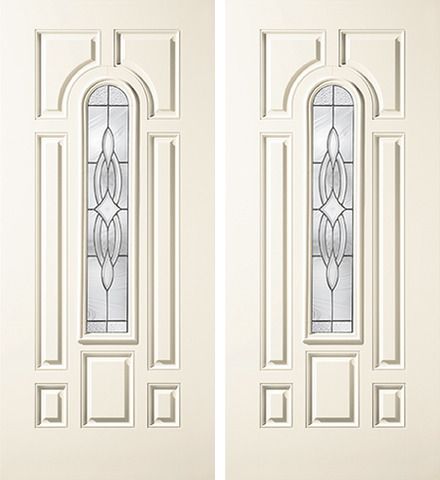 WDMA 68x80 Door (5ft8in by 6ft8in) Exterior Smooth Wellesley Center Arch Lite 7 Panel Star Double Door 1