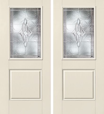 WDMA 68x80 Door (5ft8in by 6ft8in) Exterior Smooth Wellesley Half Lite 1 Panel Star Double Door 1