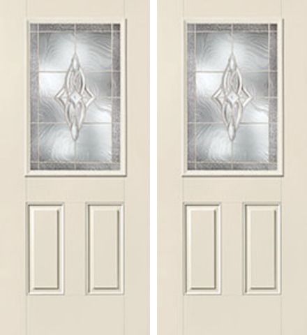 WDMA 68x80 Door (5ft8in by 6ft8in) Exterior Smooth Wellesley Half Lite 2 Panel Star Double Door 1