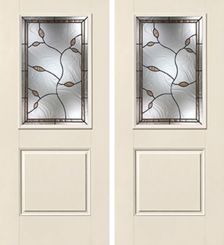 WDMA 68x80 Door (5ft8in by 6ft8in) Exterior Smooth Avonlea Half Lite 1 Panel Star Double Door 1