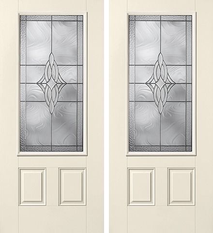 WDMA 68x80 Door (5ft8in by 6ft8in) Exterior Smooth Wellesley 3/4 Lite 2 Panel Star Double Door 1