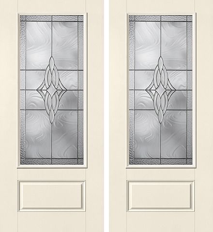WDMA 68x80 Door (5ft8in by 6ft8in) Exterior Smooth Wellesley 3/4 Lite 1 Panel Star Double Door 1
