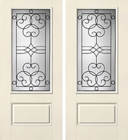 WDMA 68x80 Door (5ft8in by 6ft8in) Exterior Smooth Salinas 3/4 Lite 1 Panel Star Double Door 1