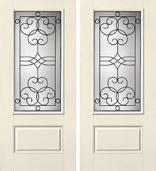 WDMA 68x80 Door (5ft8in by 6ft8in) Exterior Smooth Salinas 3/4 Lite 1 Panel Star Double Door 1