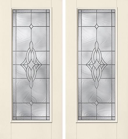 WDMA 68x80 Door (5ft8in by 6ft8in) Exterior Smooth Wellesley Full Lite W/ Stile Lines Star Double Door 1