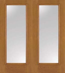WDMA 68x80 Door (5ft8in by 6ft8in) French Oak Fiberglass Impact Door Full Lite Low-E Glass 6ft8in Double 1