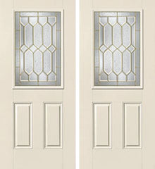 WDMA 68x80 Door (5ft8in by 6ft8in) Exterior Smooth CrystallineTM Half Lite 2 Panel Star Double Door 1