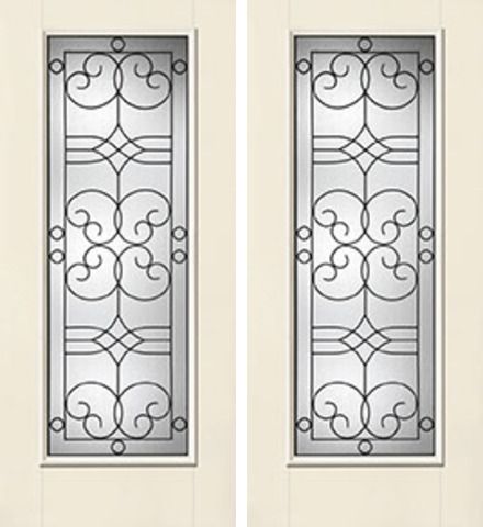 WDMA 68x80 Door (5ft8in by 6ft8in) Exterior Smooth Salinas Full Lite W/ Stile Lines Star Double Door 1