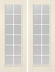 WDMA 68x96 Door (5ft8in by 8ft) Patio Smooth F-Grille Colonial 12 Lite 8ft Full Lite W/ Stile Lines Star Double Door 1
