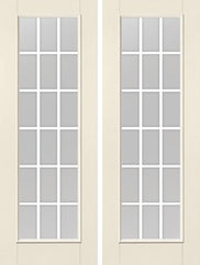 WDMA 68x96 Door (5ft8in by 8ft) Patio Smooth F-Grille Colonial 18 Lite 8ft Full Lite W/ Stile Lines Star Double Door 1