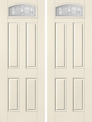 WDMA 68x96 Door (5ft8in by 8ft) Exterior Smooth SaratogaTM 8ft Camber Top Lite 4 Panel Star Double Door 1