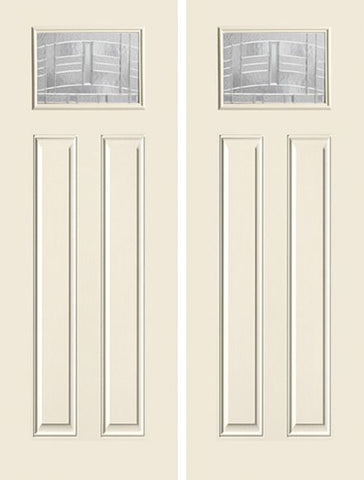 WDMA 68x96 Door (5ft8in by 8ft) Exterior Smooth MaplePark 8ft Craftsman Lite 2 Panel Star Double Door 1