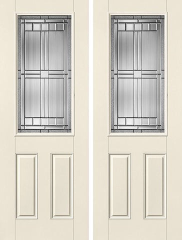 WDMA 68x96 Door (5ft8in by 8ft) Exterior Smooth SaratogaTM 8ft Half Lite 2 Panel Star Double Door 1