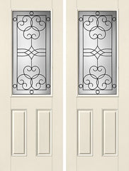 WDMA 68x96 Door (5ft8in by 8ft) Exterior Smooth Salinas 8ft Half Lite 2 Panel Star Double Door 1