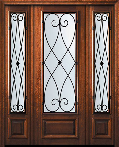 WDMA 70x96 Door (5ft10in by 8ft) Exterior Mahogany 42in x 96in 3/4 Lite Charleston Door /2side 1